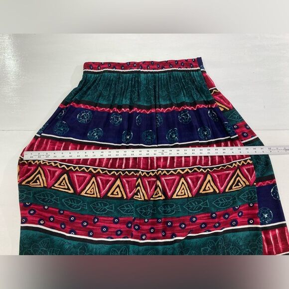 Vintage Michael Taylor Skirt Women's 2X Floral Geometric Midi Crepe Retro - Picture 9 of 10